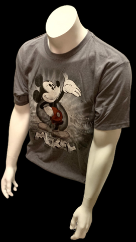 Disney Mickey Mouse Super Quality Character Gray Short Sleeve T-Shirt Size Large
