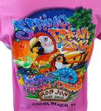 Anvil Men's Ron Jon Surf Shop Spring Break 2012 Cocoa Beach FL Pink Shirt Size L
