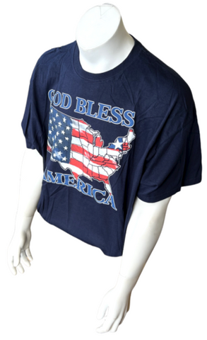 Fruit Of The Loom God Bless America New York USA Flag Graphic Shirt Size 2XL
