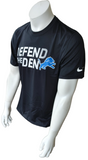 Nike Dri Fit Men's Detroit Lions Defend The Den Black Short Sleeve Shirt Size M