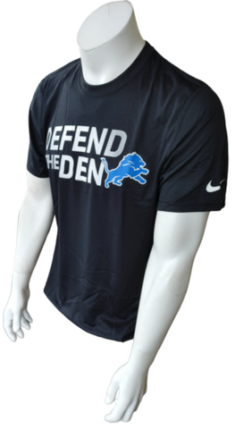 Nike Dri Fit Men's Detroit Lions Defend The Den Black Short Sleeve Shirt Size M