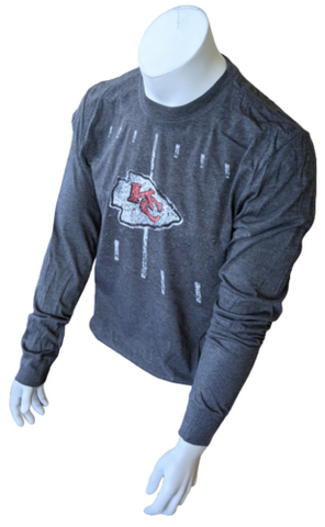 Nike NFL Team Apparel Men's Kansas City Chiefs Gray Long Sleeve Shirt Size Large