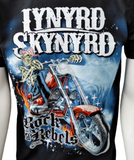 Alstyle Men's Lynard Skynard Rock And Rebels Black Short Sleeve Shirt Size M