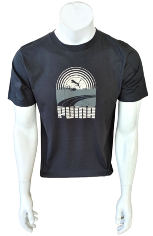 Anvil Men's Puma Graphic Black Short Sleeve Shirt Size Medium