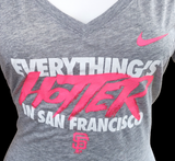 Nike Women's Everything's Hotter In San Francisco Giants Gray Slim Fit Shirt M