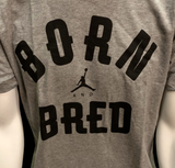 Nike Jordan Men's Born And Bred Jumpman Gray Short Sleeve Shirt Size X-Small