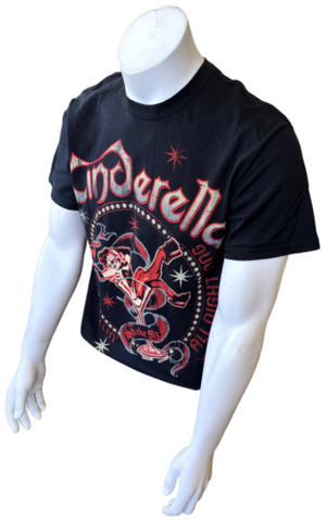 Gildan Men's Cinderella Band Rockin N' Rollin All Night Long Black Shirt Size M