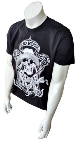 Hanes Men's Kid Rock Born Free Tour 2011 Skull & Guns Black Shirt Size Large