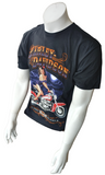 Harley Davidson Motorcycle Men's Classic Models Woman On Bike Black Shirt Size S