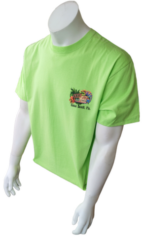 Anvil Men's Ron Jon Surf Shop Peace Sun & Surf Cocoa Beach Green Shirt Size L