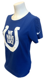 Nike Women's Indianapolis Colts Andrew Luck "We Have Luck" Blue Slim Fit Shirt M
