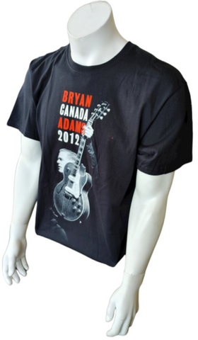 Anvil Men's Bryan Adams Canada Tour 2012 Graphic Black Short Sleeve Shirt Size L