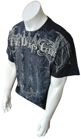 Anvil Men's Three Days Grace Life Starts Now Graphic Black Shirt Size Large