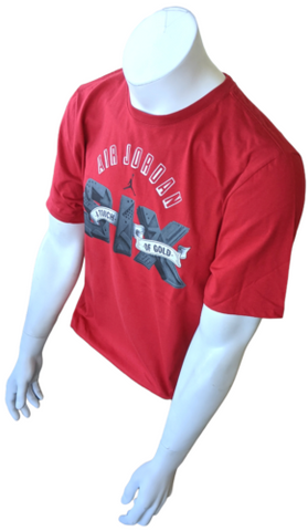 Nike Jordan Men's Air Jordan Six A Touch Of Gold Red Short Sleeve Shirt Size L
