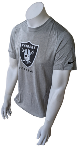 Nike Dri-Fit Men's NFL Oakland Raiders Football Gray Short Sleeve Shirt Size S
