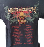 Anvil Men's Megadeth Tour 2011 Black Short Sleeve Shirt Size Large