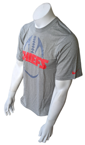 Nike Dri Fit Men's Kansas City Chiefs Gray Short Sleeve Shirt Size Small