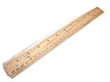 Lot of 12 NEW 12"/30cm Wood Rulers with Metal Edge P60115