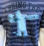Disney Men's Monsters Inc. Sully I Bring The Whole Package Blue Striped Shirt M