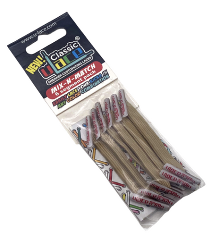 ULace Classic No-Tie Sneaker Customizing Shoe Laces Wheat 6-Segment Pack