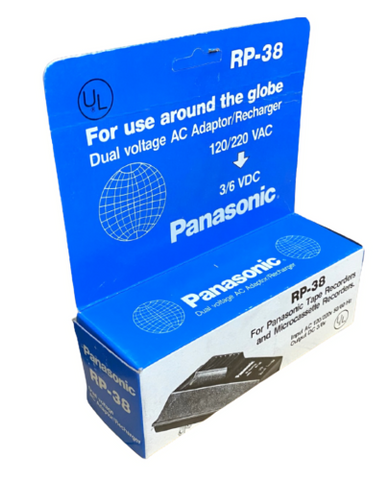 Panasonic RP-38 AC Adaptor Recharger 120/220 VAC 3/6 VDC for Tape Recorders