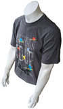 Nike Jordan Men's Six Rings Tour Graphic Gray Short Sleeve Shirt Size Large