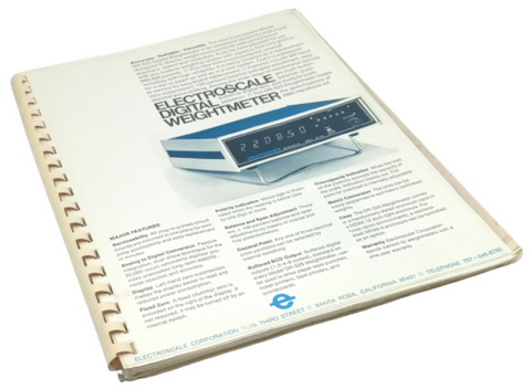 Electroscale DR-525 Digital Weightmeter Instruction Manual