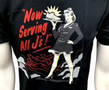 Nike Jordan Men's Now Serving All J's Black Short Sleeve Shirt Size Medium
