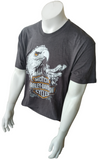 Harley Davidson Motorcycle Men's Eagle Live To Ride Ride To Live Gray Shirt L