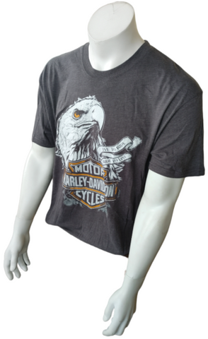 Harley Davidson Motorcycle Men's Eagle Live To Ride Ride To Live Gray Shirt L