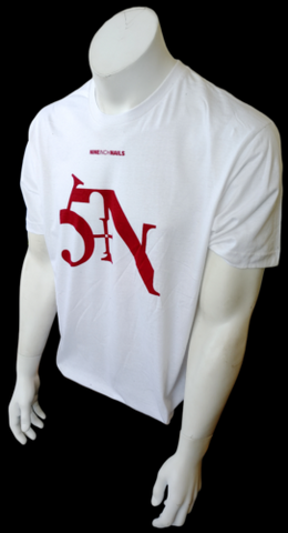 Tultex Men's Nine Inch Nails Graphic White Short Sleeve Shirt Size Large