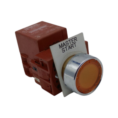 Siemens 3SB1400-5M Illuminated Amber Push Button Switch W/ 3SB1400-OB Contact 6A