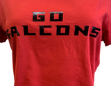 Nike Women's Atlanta Falcons NFL Football "Go Falcons" Red Slim Fit Shirt Size L