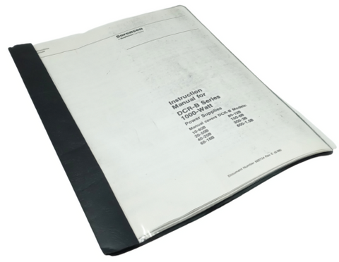 Sorenson DCR-B Series 1000W Power Supply Instruction Manual