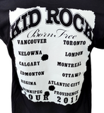 Hanes Men's Kid Rock Born Free Tour 2011 Skull & Guns Black Shirt Size Large