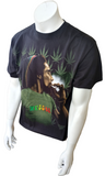 Delta Men's Bob Marley Smoking Blunt Weed Reggae Black Shirt Size Large