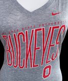 Nike Women's NCAA Ohio State Buckeyes Gray Slim Fit Shirt Size Medium