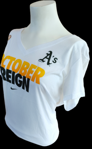 Nike Women's Oakland Athletics October Reign White Slim Fit Shirt Size X-Large