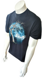Anvil Men's Chevelle Skeleton Smoking Graphic Black Short Sleeve Shirt Size L