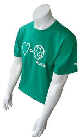 Puma Men's Love Equals Soccer Mexico Green Short Sleeve Shirt Size Medium