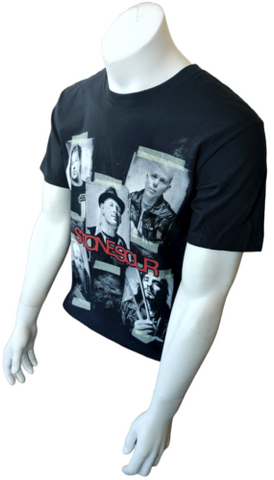 Anvil Men's Stone Sour Band Graphic Black Short Sleeve Shirt Size Medium