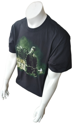 Anvil Men's The Walking Dead Rick/Zombie Graphic Black Short Sleeve Shirt Size L