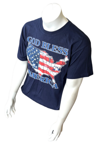 Fruit Of The Loom God Bless America Virginia USA Flag Graphic Shirt Size Large