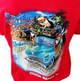 Anvil Men's Ron Jon Surf Shop Spring Break 2011 Cocoa Beach Red Shirt Size 2XL