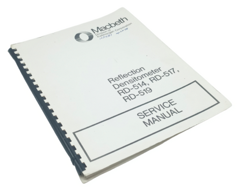 Macbeth RD-514, 517 & 519 Reflection Densitometers Service Manual