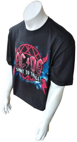 Anvil Men's AC/DC Shoot To Thrill 2010 Tour Black Short Sleeve Shirt Size XL
