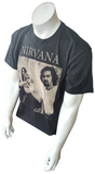 Anvil Men's Nirvana Band Graphic Black Short Sleeve Shirt Size Large