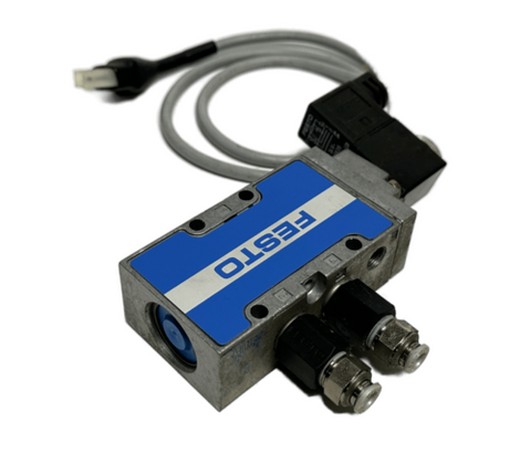 Festo MFH-5-1/4B Solenoid Valve 145PSI w/ MSFG-24/42-50/60-0D & KMF-1-24-2.5-LED