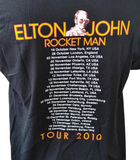 Anvil Men's Elton John Rocket Man Tour 2010 Black Short Sleeve Shirt Size Large