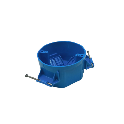 Carlon B520A 1-Gang Round Polycarbonate Ceiling Box W/ Nail Mounts - Blue
